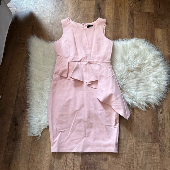 LULU’S Here And Vow Light Pink Sleeveless Ruffled Bodycon Dress - Picture 4 of 7